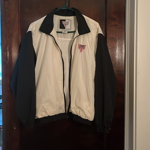 Guess Athletic White and Black Zip-Up Jacket - Picture 3 of 3